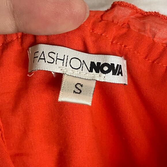 Fashion Nova Orange Sleeveless Tiered Dress Size Small - Picture 7 of 7